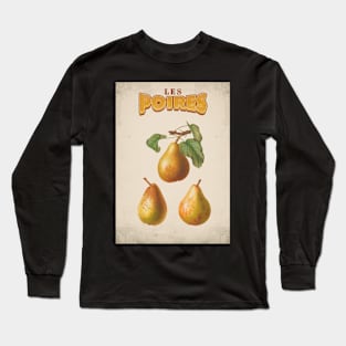 Old fruit poster - Pears - Vintage - retro Long Sleeve T-Shirt